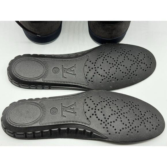 RARE!!! LOUIS VUITTON Tribe Blue Brown Suede Nubuck High Top Sneakers Sz LV 6.5 - Picture 14 of 16